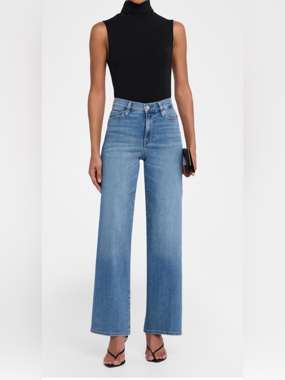 FRAME "Le Slim Palazzo" wide-leg jeans crafted from stretch-denim size 25